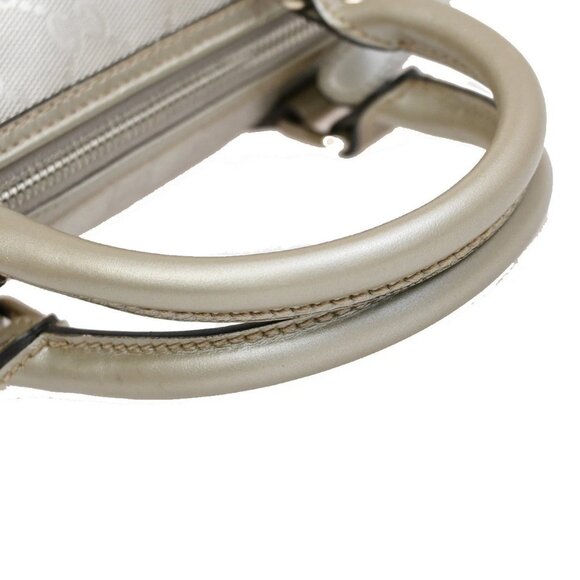 GUCCI Logo Imprime GG Pattern Hand Bag PVC Leather Silver Italy - Picture 8 of 16